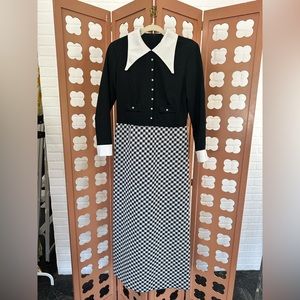 1970’s Vintage Black Check Dress